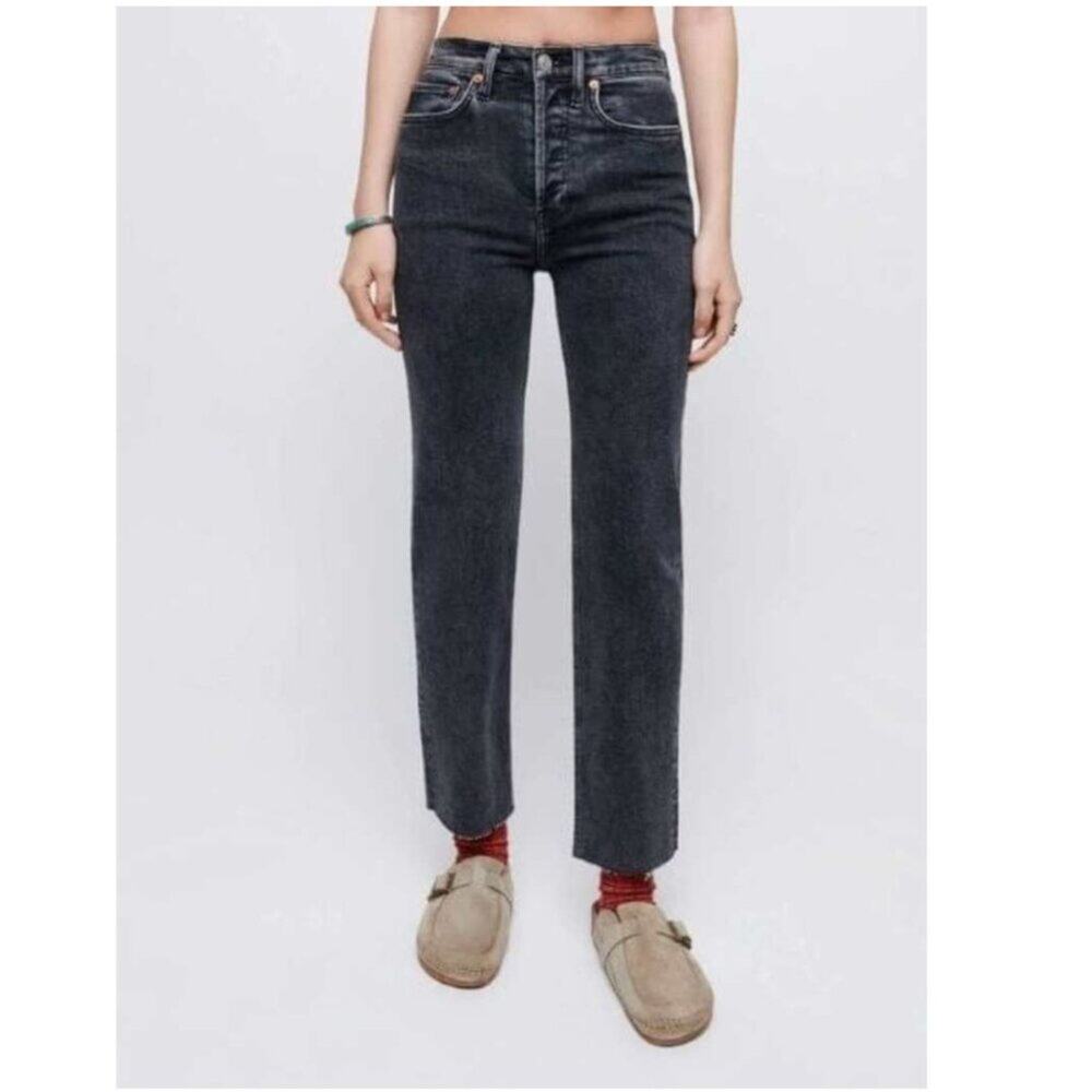 Re/Done High Rise Jeans - Charcoal Black